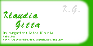 klaudia gitta business card